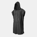 mannequin-shaped charcoal poncho on white background