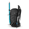 Beast18 backpack with ice axe and trekking pole on white background